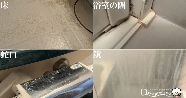 様々な浴室の汚れ