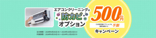 東京ガスのハウスクリーニング防カビ500円＋オプション半額キャンペーン